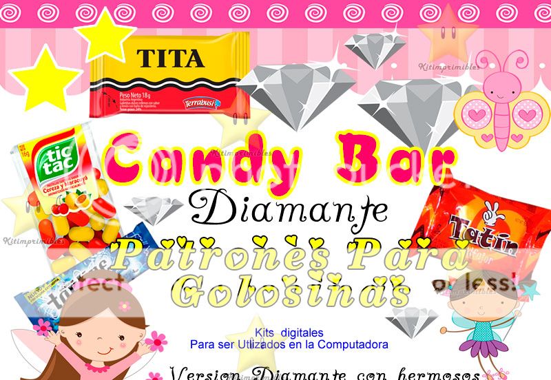 Kit Imprimible Candy Bar Golosinas Personalizadas Diamante – Kit ...